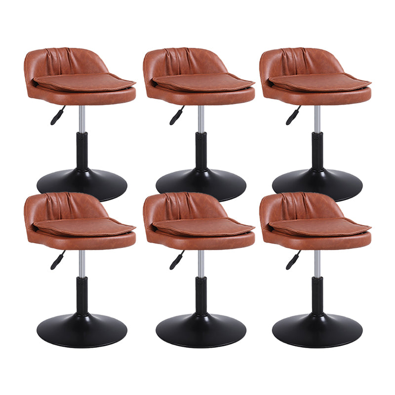 Upholstered Bar Stools Swivel Adjustable Height Patio Bar Stool with Black Base
