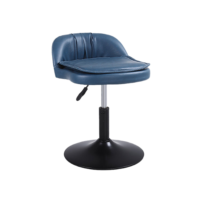 Upholstered Bar Stools Swivel Adjustable Height Patio Bar Stool with Black Base