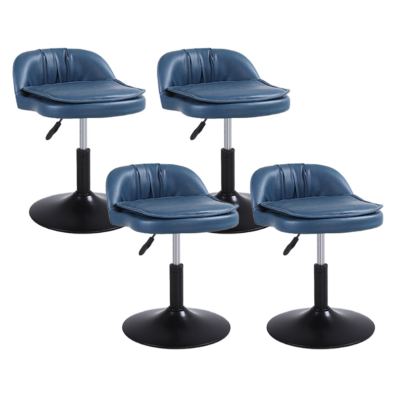 Upholstered Bar Stools Swivel Adjustable Height Patio Bar Stool with Black Base