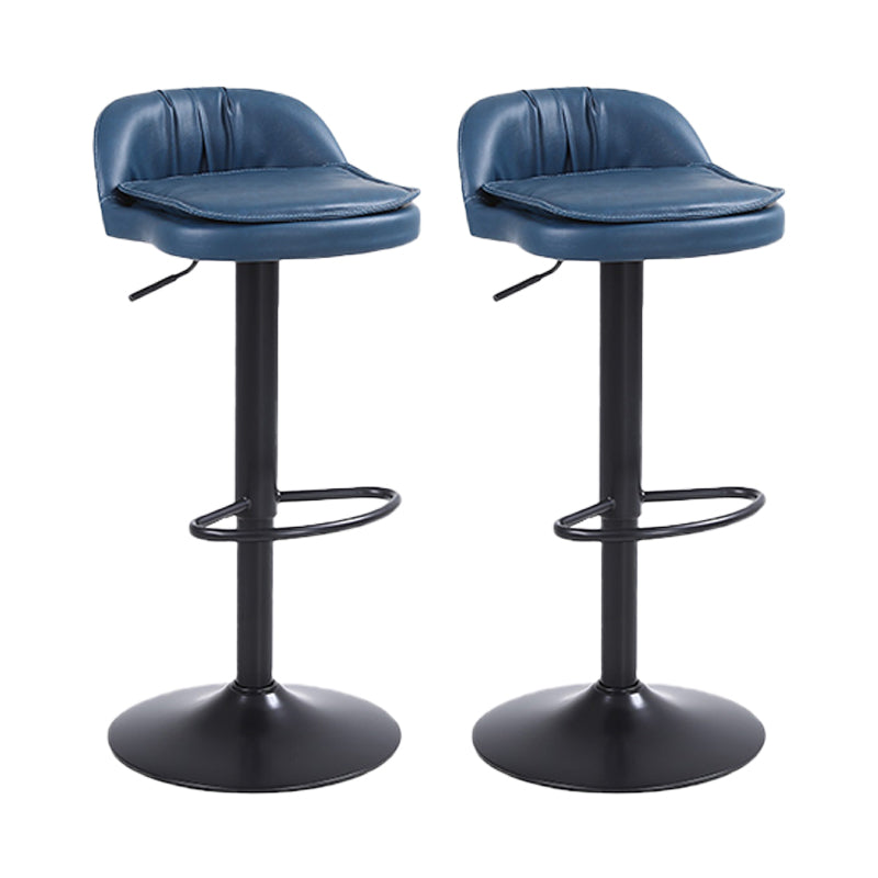 Upholstered Bar Stools Swivel Adjustable Height Patio Bar Stool with Black Base