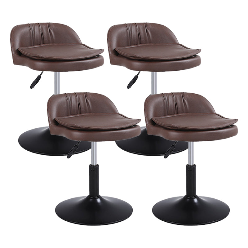 Upholstered Bar Stools Swivel Adjustable Height Patio Bar Stool with Black Base
