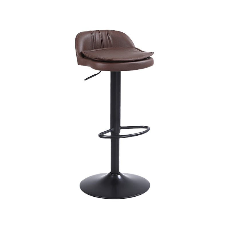 Upholstered Bar Stools Swivel Adjustable Height Patio Bar Stool with Black Base