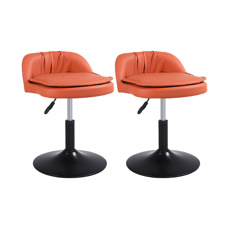 Upholstered Bar Stools Swivel Adjustable Height Patio Bar Stool with Black Base