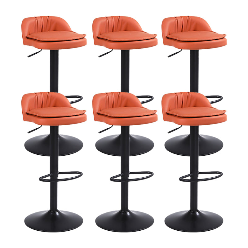 Upholstered Bar Stools Swivel Adjustable Height Patio Bar Stool with Black Base