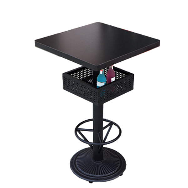 Industrial Style Bar Height Table Black Bar Dining Table with Storage