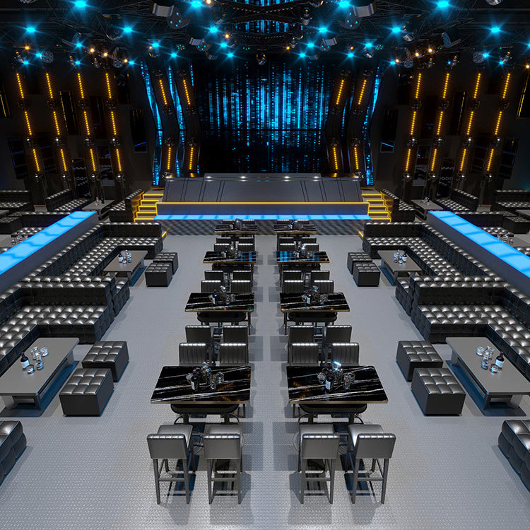 Industrial Style Bar Height Table Black Bar Dining Table with Storage