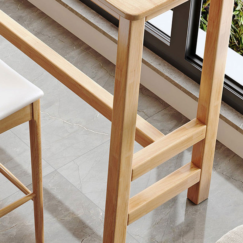 Contemporary Bar Dining Table Rectangle Indoor Wood Counter Table