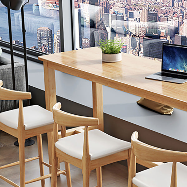 Contemporary Bar Dining Table Rectangle Wood Indoor Counter Table
