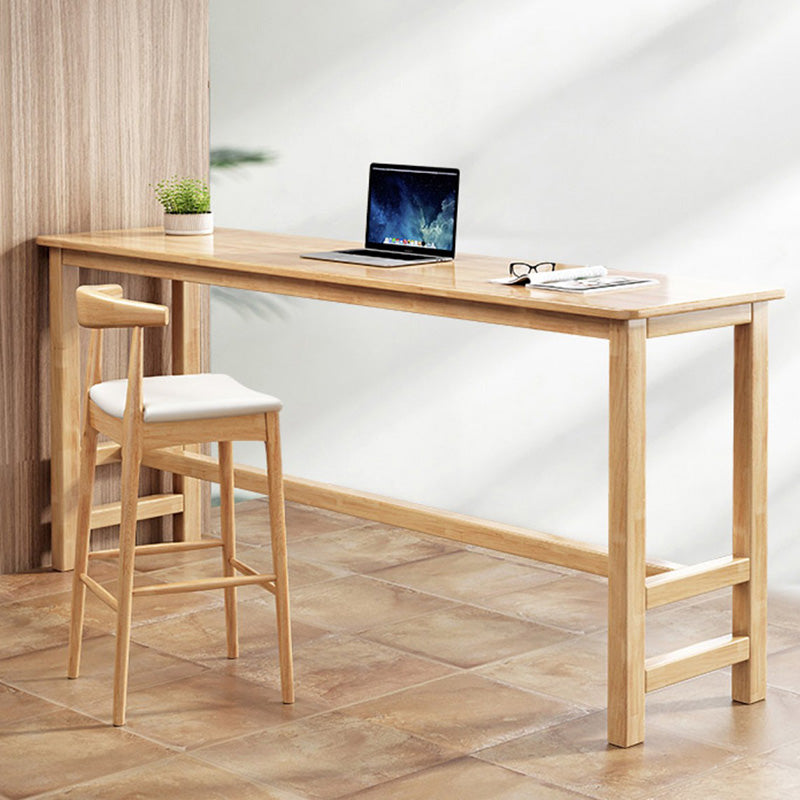 Contemporary Bar Dining Table Rectangle Wood Indoor Counter Table