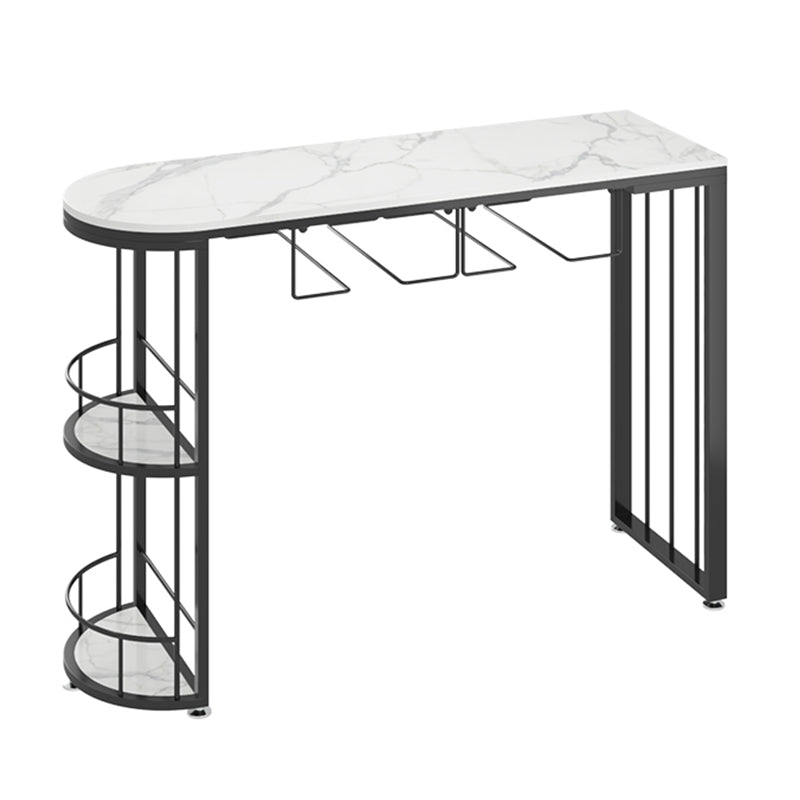 Modern Stone Top Bar Table Set 1/2/3 Pcs Free Form Bar Table and Adjustable Height Stools