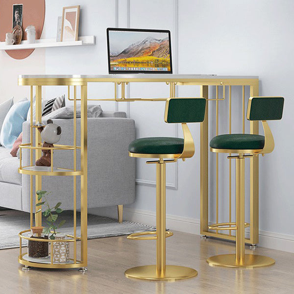 Modern Stone Top Bar Table Set 1/2/3 Pcs Free Form Bar Table and Adjustable Height Stools