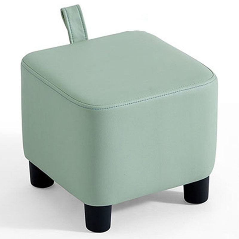 Solid Color Leather Standard Stool Modern Style Simple Household Square Footstool