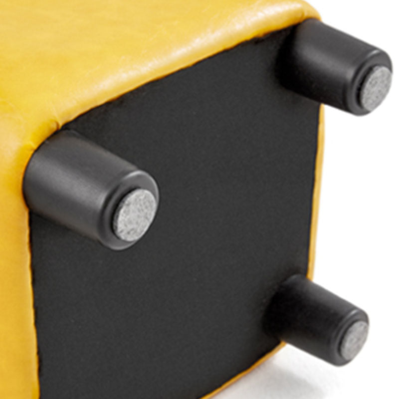 Solid Color Leather Standard Stool Modern Style Simple Household Square Footstool