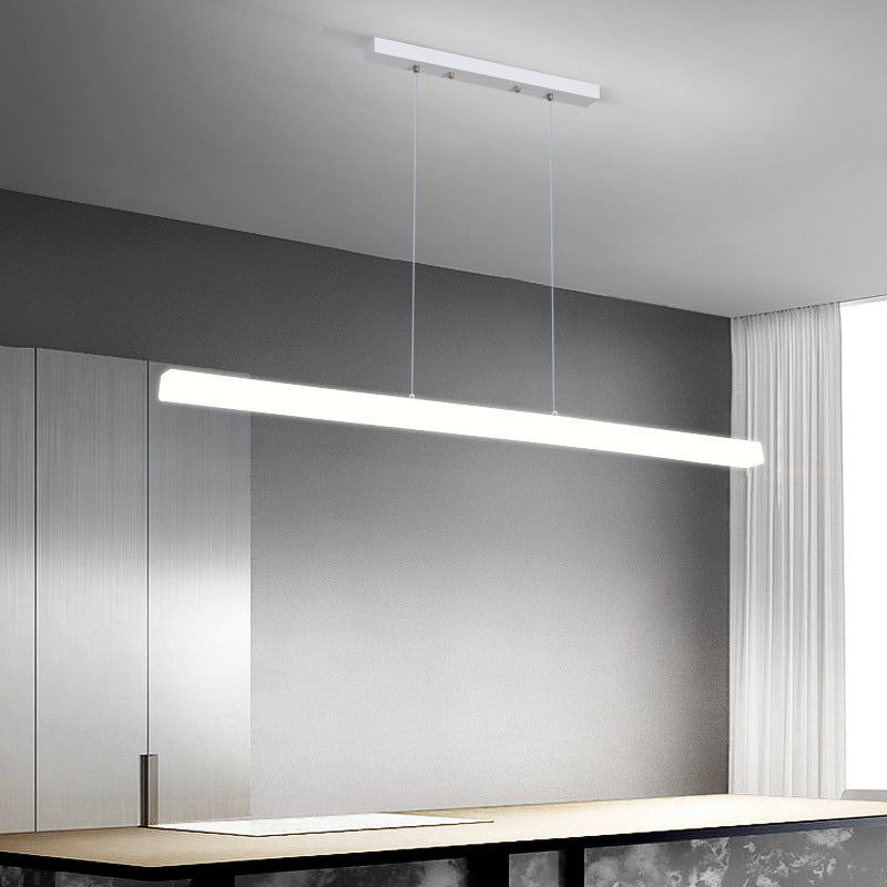 LED Island Lamp Modern Simple Island Hanging Lamp with Plastic Shade for Dining Room