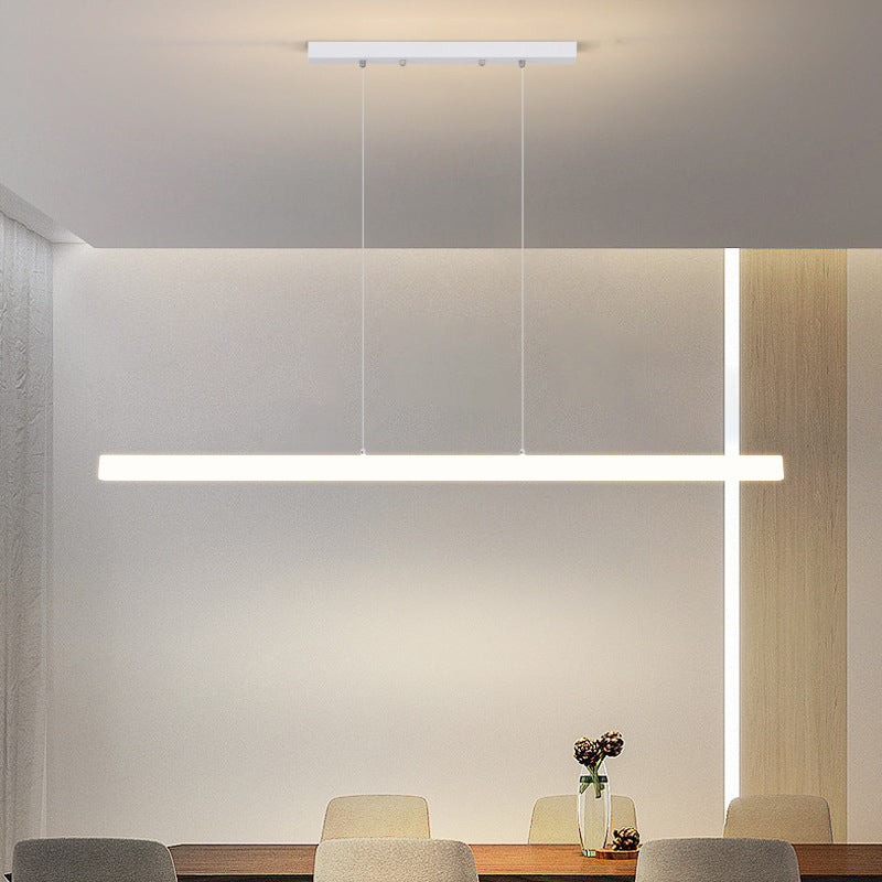 LED Island Lamp Modern Simple Island Hanging Lamp with Plastic Shade for Dining Room