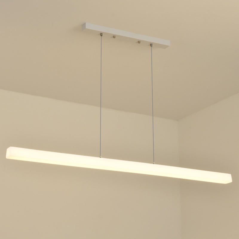 LED Island Lamp Modern Simple Island Hanging Lamp with Plastic Shade for Dining Room