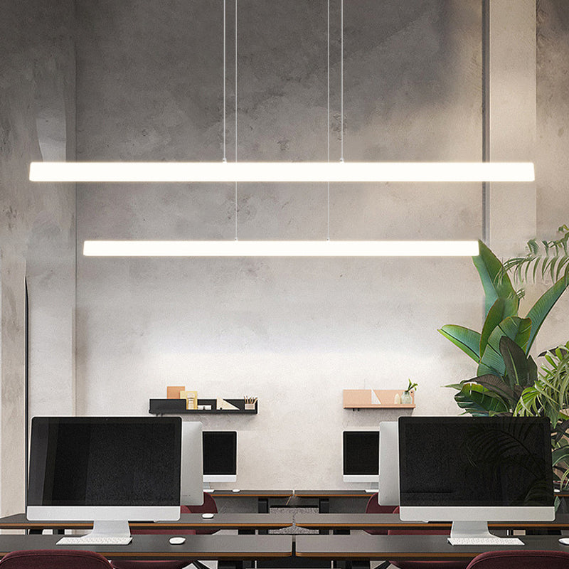 LED Island Lamp Modern Simple Island Hanging Lamp with Plastic Shade for Dining Room