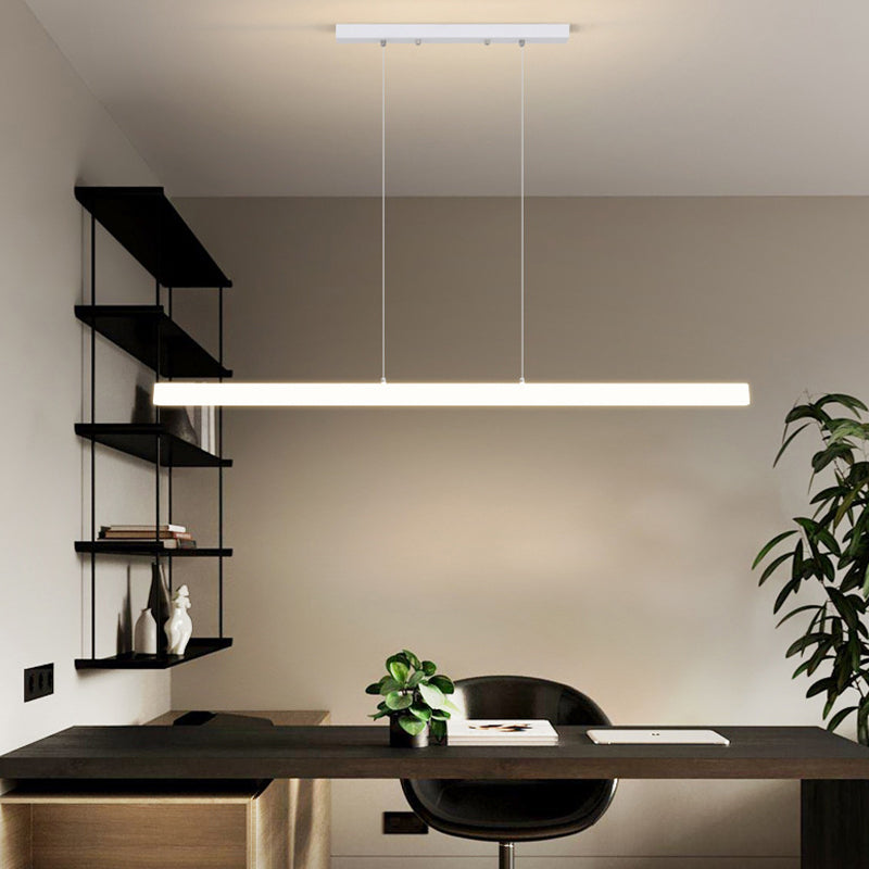 LED Island Lamp Modern Simple Island Hanging Lamp with Plastic Shade for Dining Room