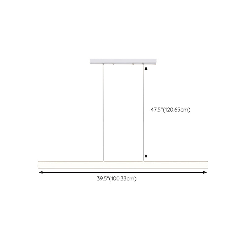 LED Island Lamp Modern Simple Island Hanging Lamp with Plastic Shade for Dining Room