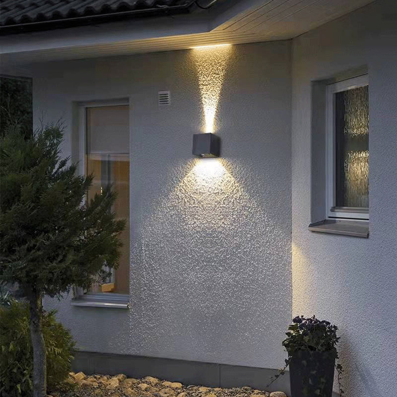 Simple Square Outdoor Wall Lamp Metal 1 Light Wall Light Fixture