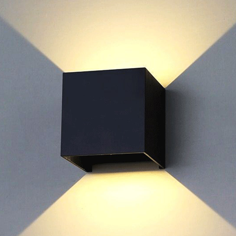 Simple Square Outdoor Wall Lamp Metal 1 Light Wall Light Fixture