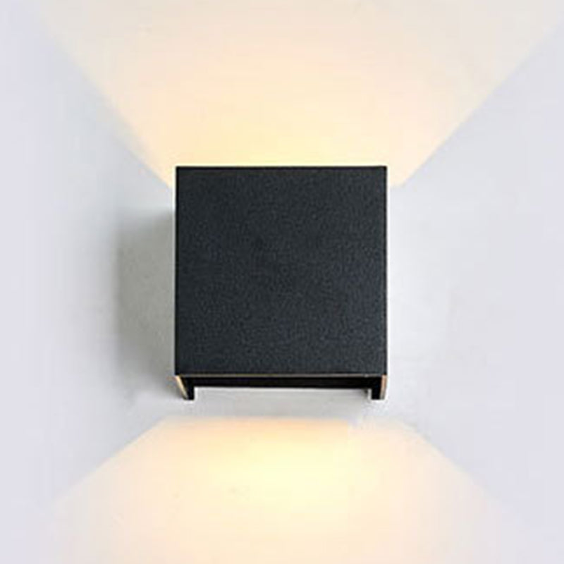 Simple Square Outdoor Wall Lamp Metal 1 Light Wall Light Fixture