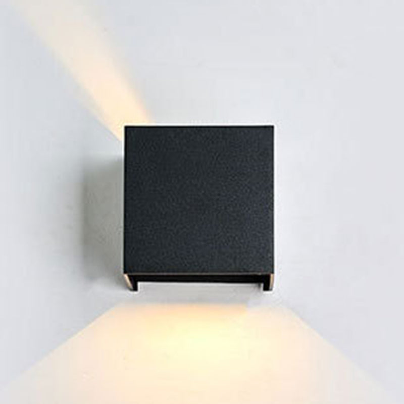 Simple Square Outdoor Wall Lamp Metal 1 Light Wall Light Fixture