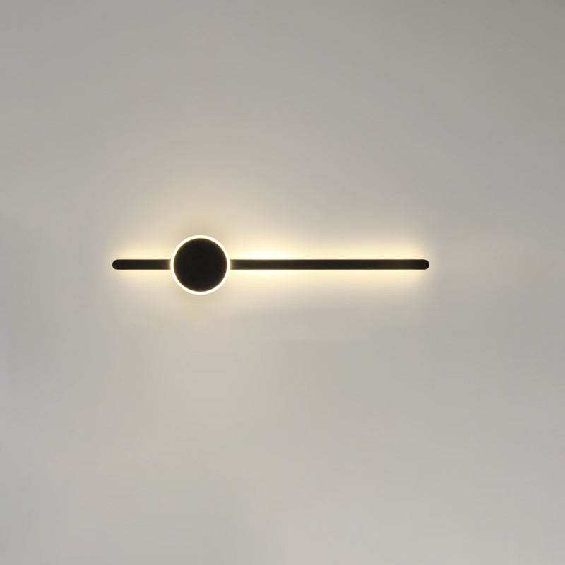 Linear Shape Metal Wall Lighting Modern Style 2 Lights Wall Mounted Light in Black