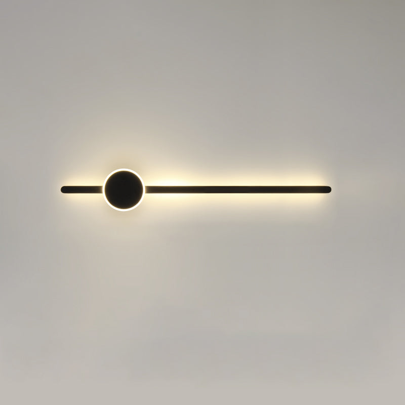 Linear Shape Metal Wall Lighting Modern Style 2 Lights Wall Mounted Light in Black