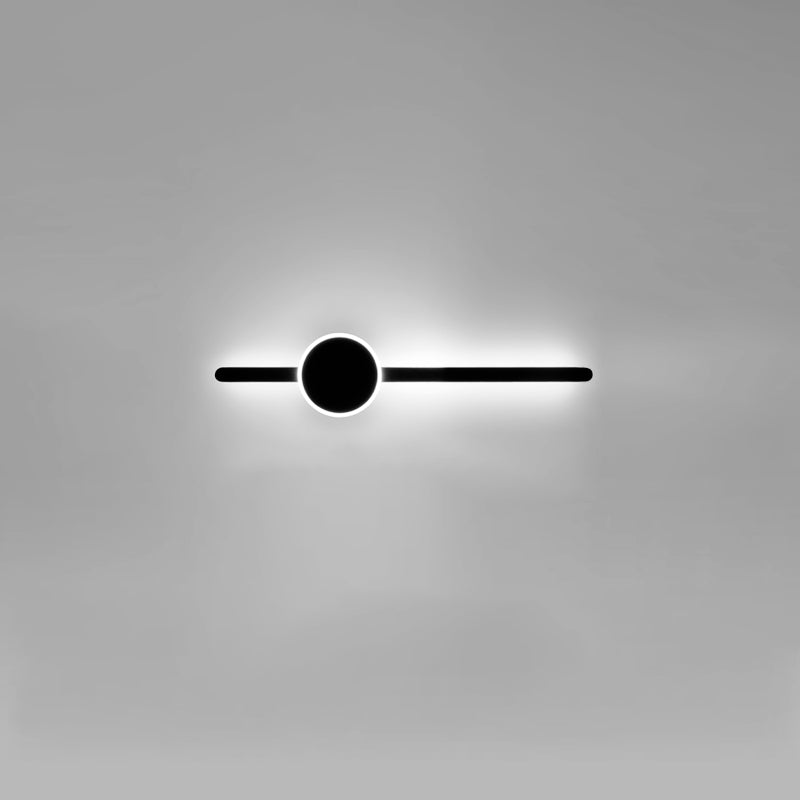 Linear Shape Metal Wall Lighting Modern Style 2 Lights Wall Mounted Light in Black