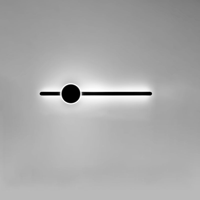 Linear Shape Metal Wall Lighting Modern Style 2 Lights Wall Mounted Light in Black