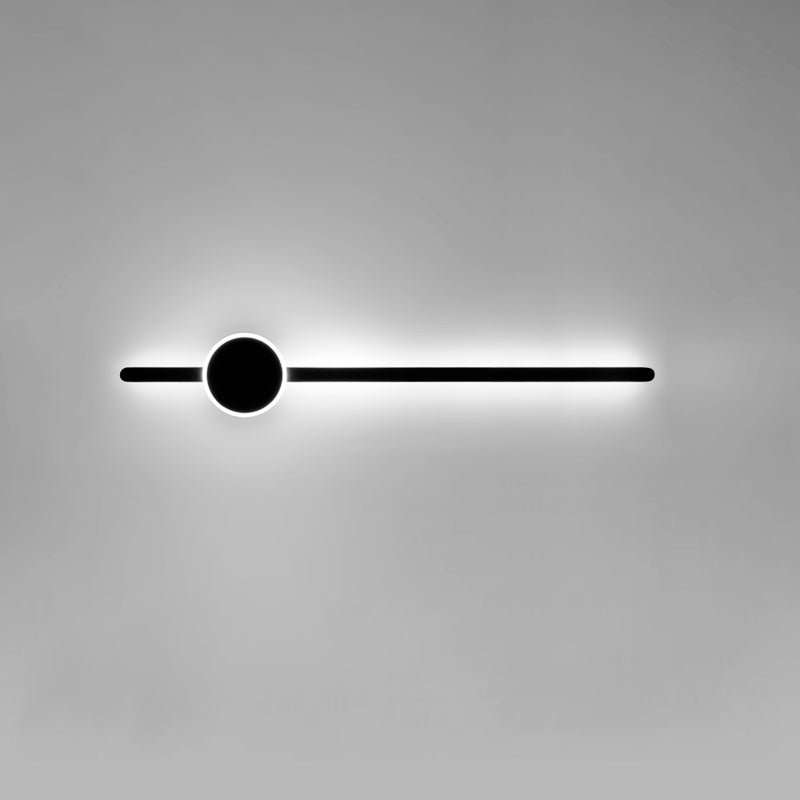 Linear Shape Metal Wall Lighting Modern Style 2 Lights Wall Mounted Light in Black