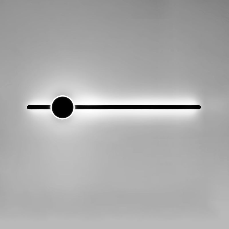Linear Shape Metal Wall Lighting Modern Style 2 Lights Wall Mounted Light in Black
