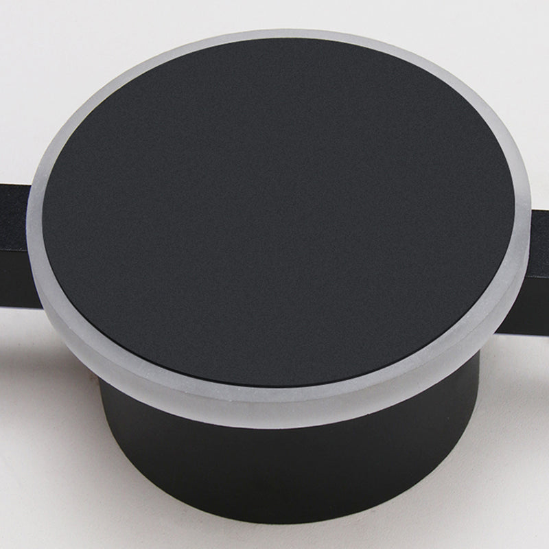 Linear Shape Metal Wall Lighting Modern Style 2 Lights Wall Mounted Light in Black