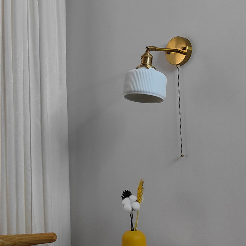 Minimalist Ceramic Wall Light Fixture Modern Wall Light Sconce for Bedroom