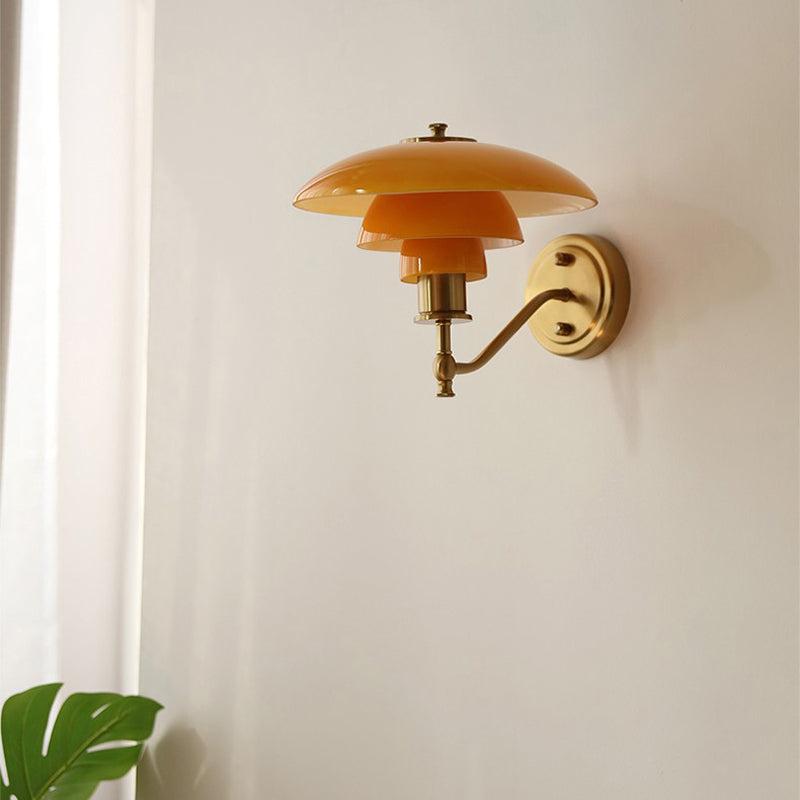 Simple Glass Shade Wall Light Fixture Modern Wall Light Sconce for Bedroom