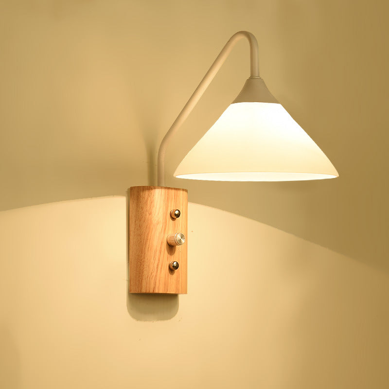 Geometric Shape Wood Wall Lighting Modern Style 1 Light Wall Mounted Light