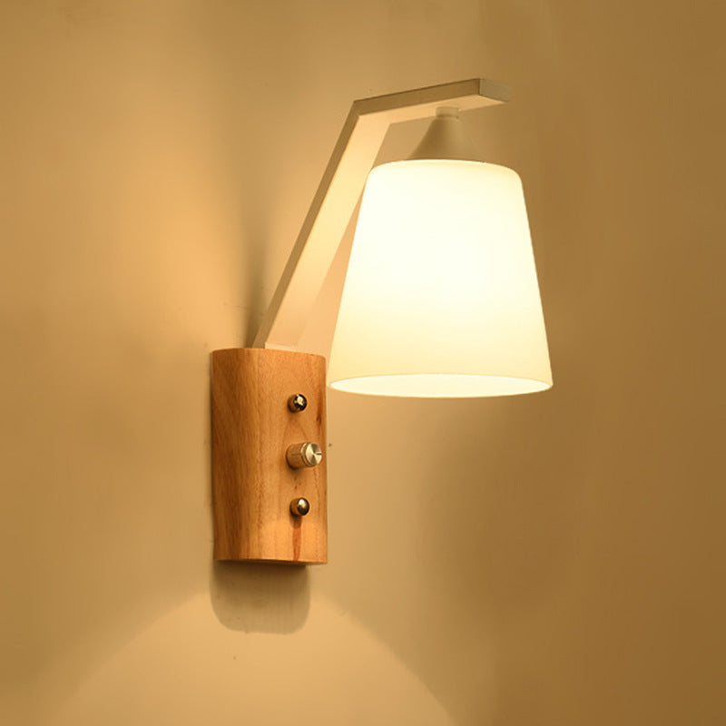 Geometric Shape Wood Wall Lighting Modern Style 1 Light Wall Mounted Light