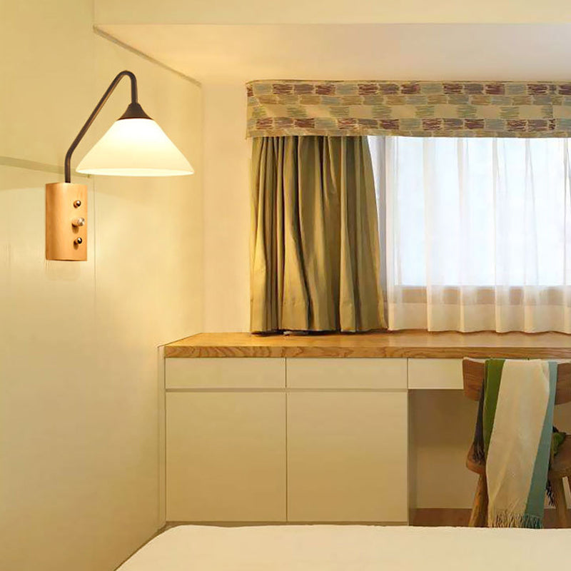 Geometric Shape Wood Wall Lighting Modern Style 1 Light Wall Mounted Light
