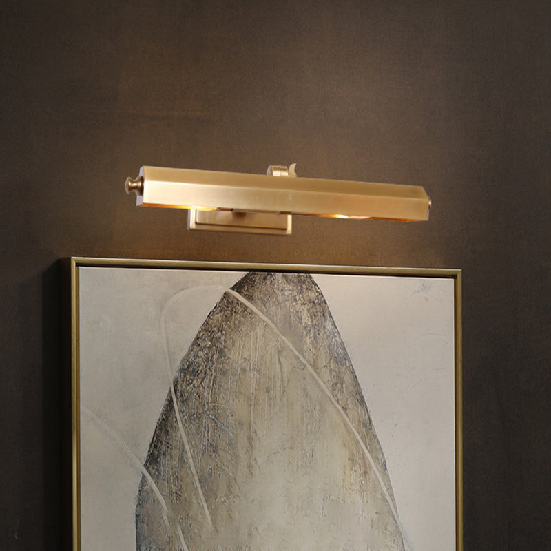 Geometric Shape Metal Vanity Light Modern Style 2 Lights Vanity Light Fixture in Brass