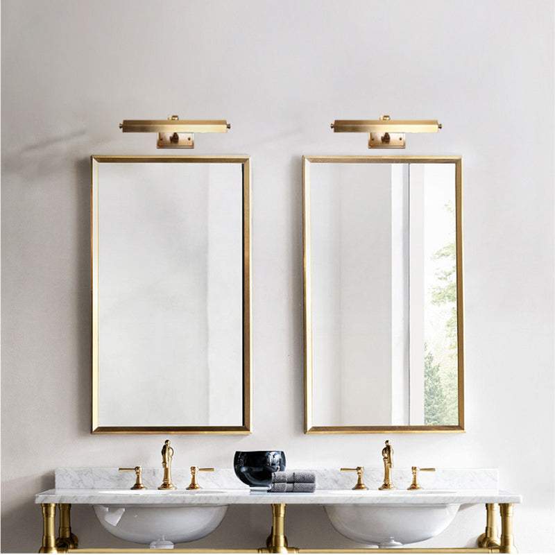 Geometric Shape Metal Vanity Light Modern Style 2 Lights Vanity Light Fixture in Brass