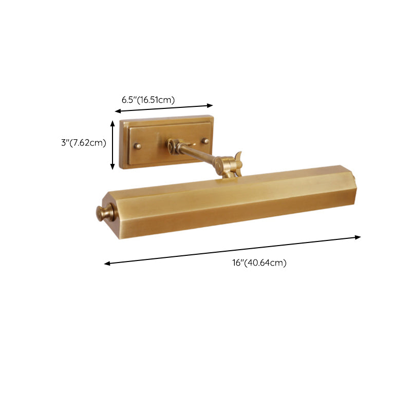 Geometric Shape Metal Vanity Light Modern Style 2 Lights Vanity Light Fixture in Brass