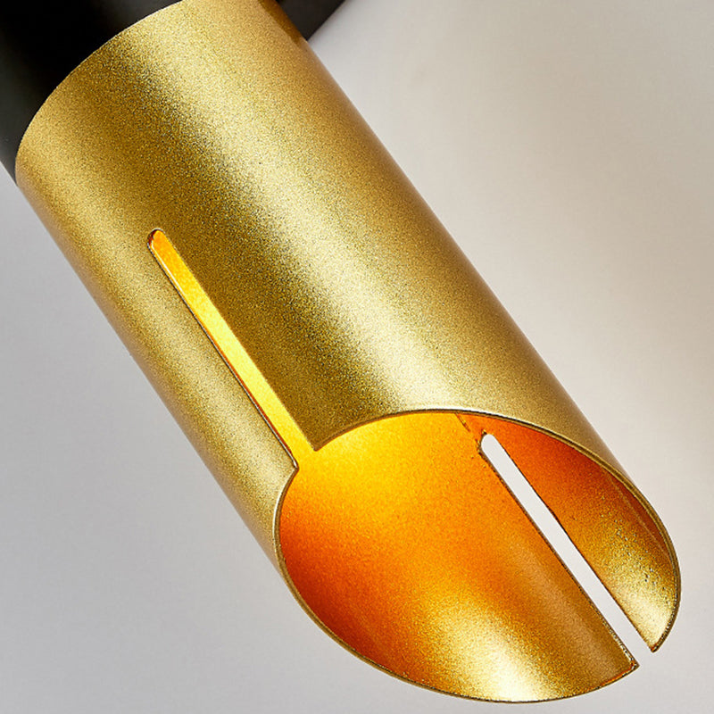 Gold Modern Wall Sconce Cylinder Shape Vanity Lamp with Metal Shade for Bathroom