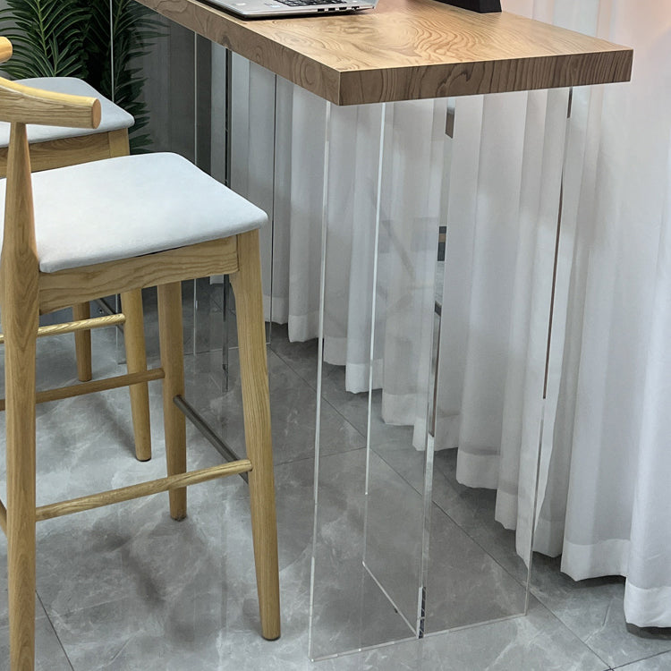 Rectangle Counter Height Pub Set 1/2/3 Pcs Modern Bar Table and Solid Wood Stools