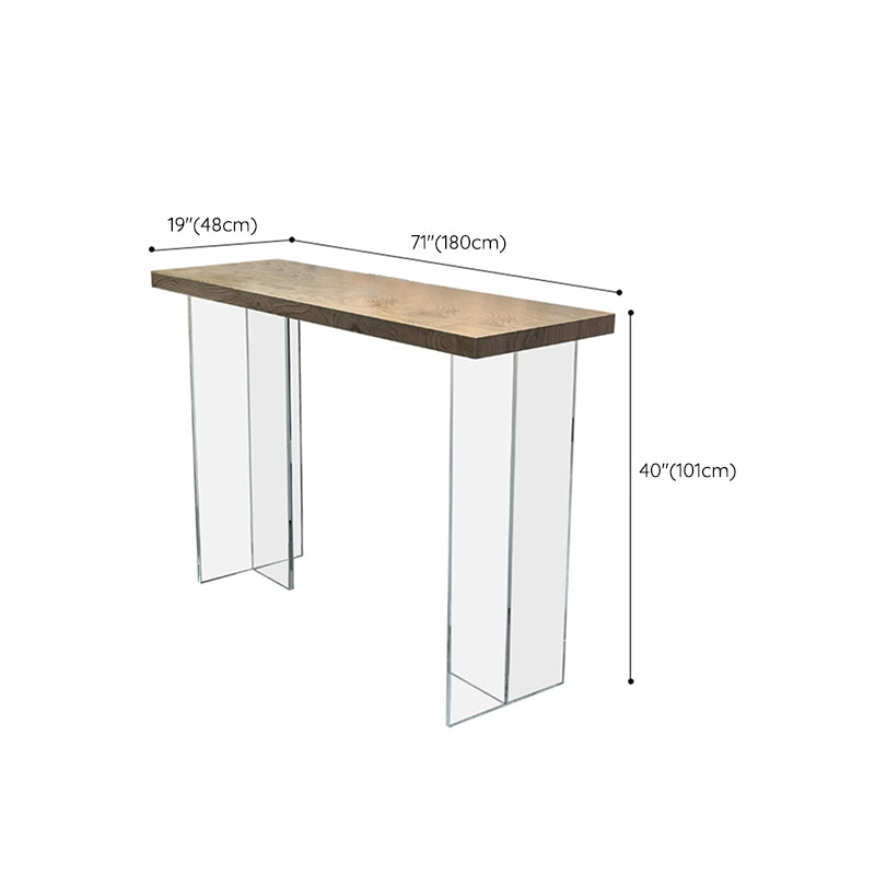 Rectangle Counter Height Pub Set 1/2/3 Pcs Modern Bar Table and Solid Wood Stools