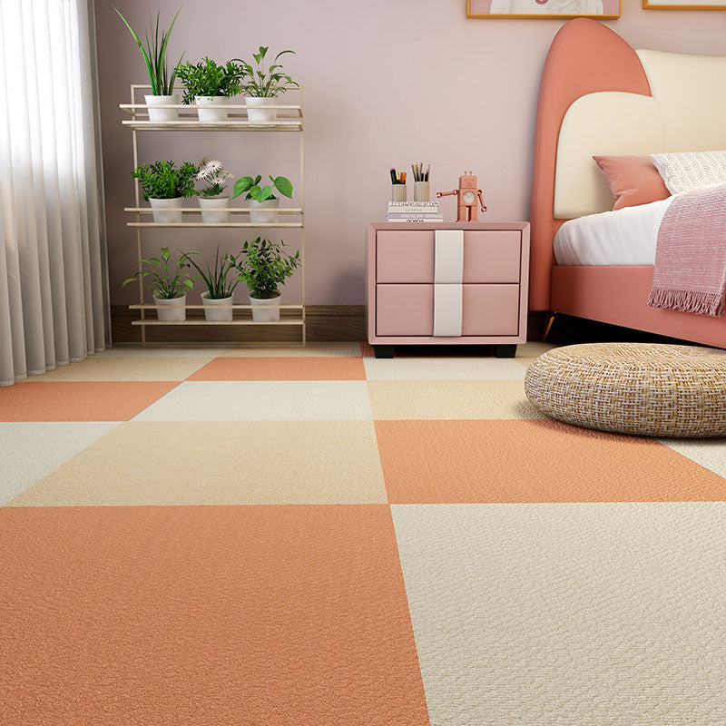 Carpet Tile Fade Resistant Non-Skid Solid Color Loose Lay Carpet Tiles Living Room