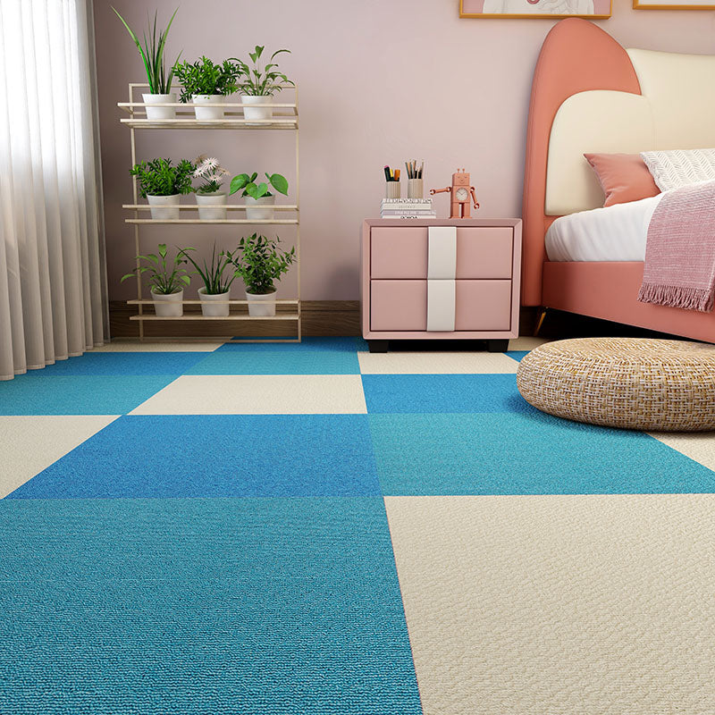 Carpet Tile Fade Resistant Non-Skid Solid Color Loose Lay Carpet Tiles Living Room