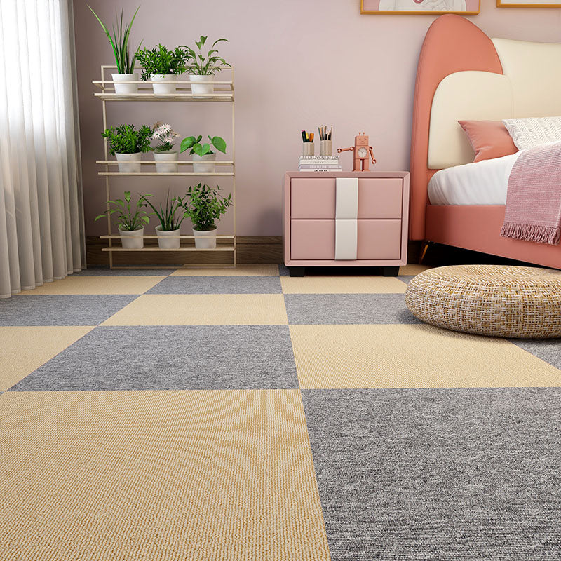 Carpet Tile Fade Resistant Non-Skid Solid Color Loose Lay Carpet Tiles Living Room