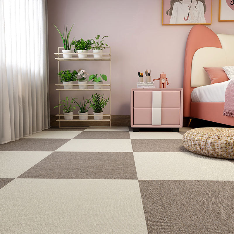 Carpet Tile Fade Resistant Non-Skid Solid Color Loose Lay Carpet Tiles Living Room