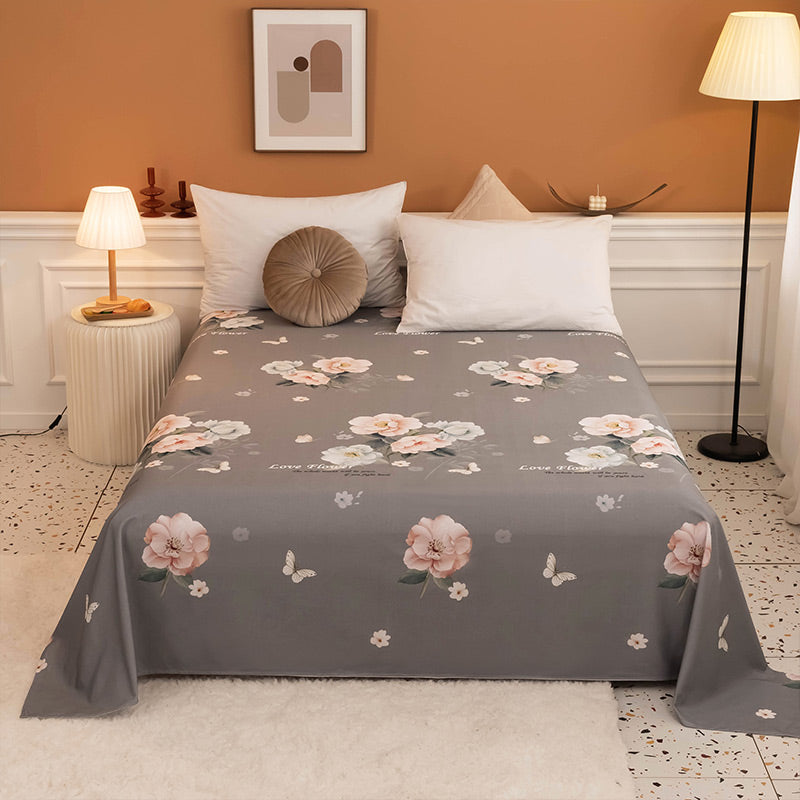 Floral Pattern Bed Sheet Breathable Skin-friendly Bed Sheet Set